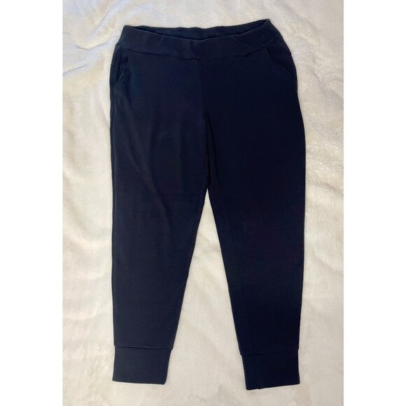 EZY Wear by CH1 Size L Black Jogger Capri Sweat Pants with Front Pockets - Picture 2 of 3